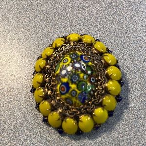 Rare signed Schreiner New York Millefiori Brooch, book piece (see description)